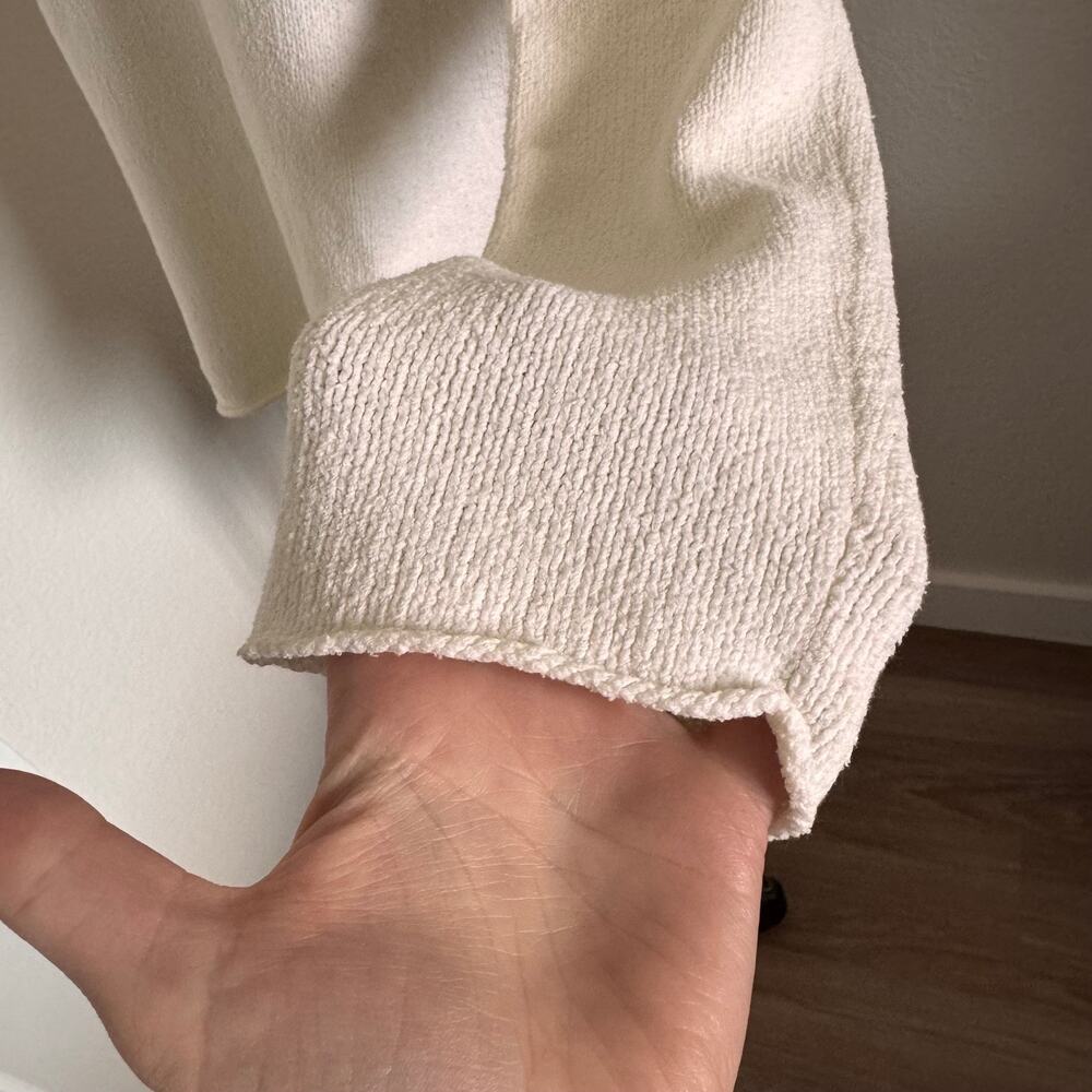 Eileen Fisher - Size L Ivory Textured Knit Sweater Scoop Neck Minimalist Luxury - Picture 7 of 13